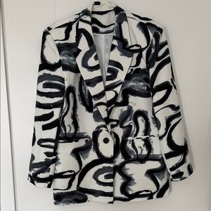 Monochrome Abstract Women's Blazer